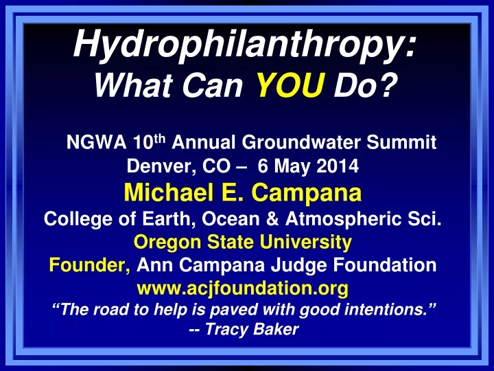 hydrophilanthropy what can you do ngwa