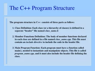 The C++ Program Structure