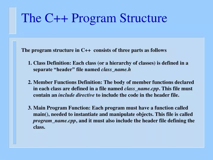 the c program structure
