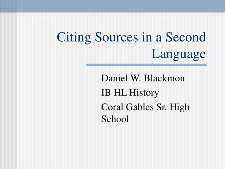 citing sources in a second language