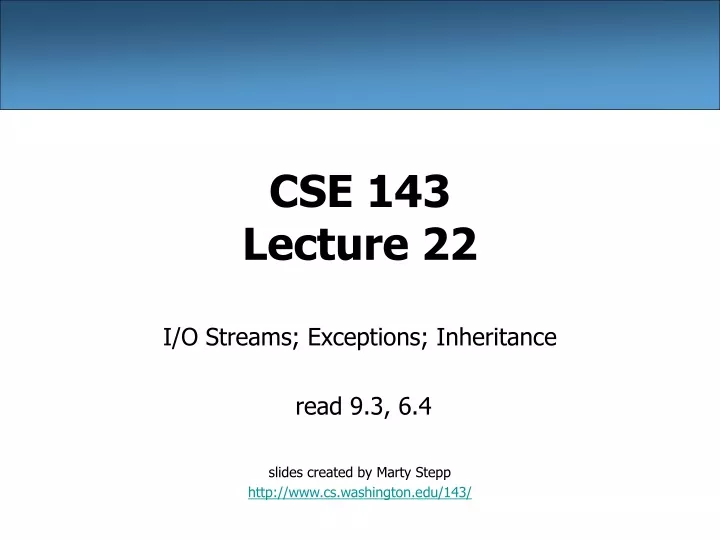 cse 143 lecture 22