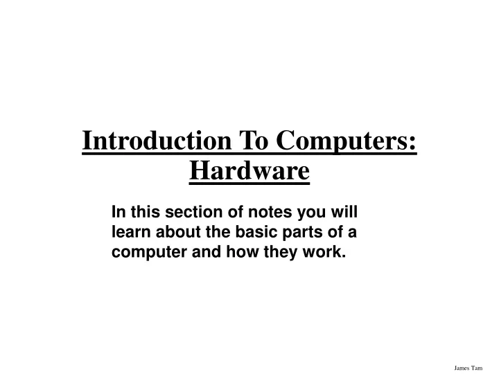 introduction to computers hardware