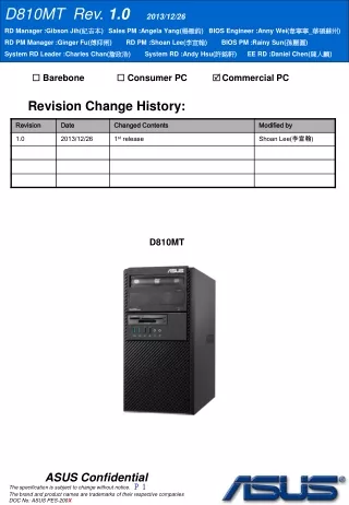 Revision Change History: