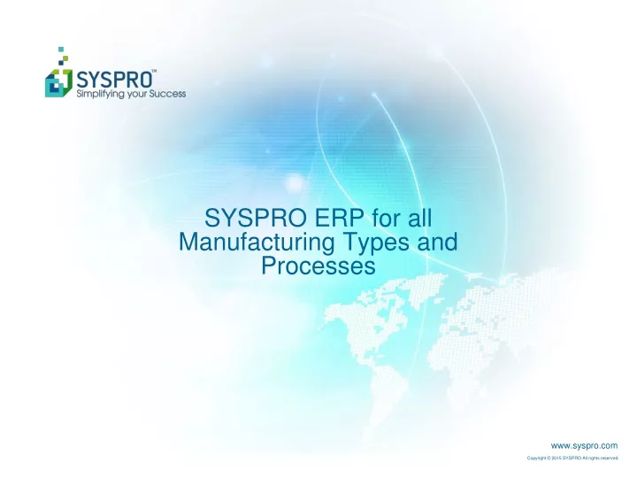 syspro erp for all manufacturing types and processes