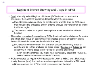 Region of Interest Drawing and Usage in AFNI