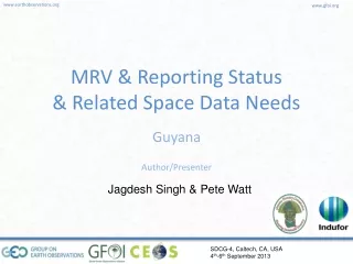 MRV &amp; Reporting Status &amp; Related Space Data Needs