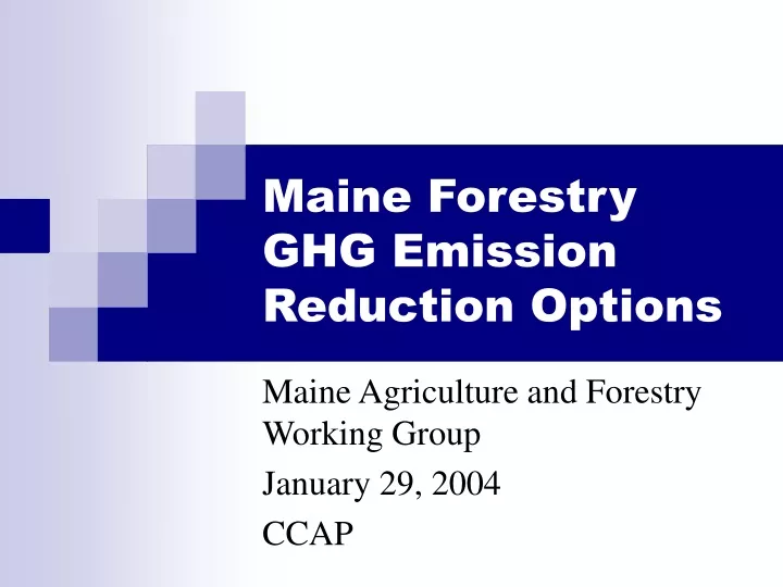 maine forestry ghg emission reduction options