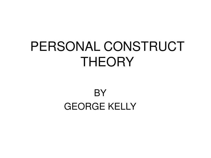 personal construct theory