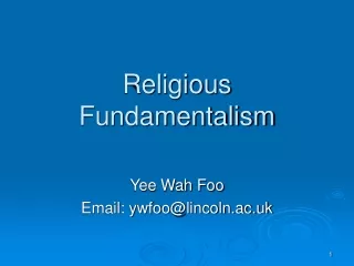 Religious Fundamentalism