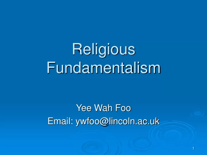 religious fundamentalism