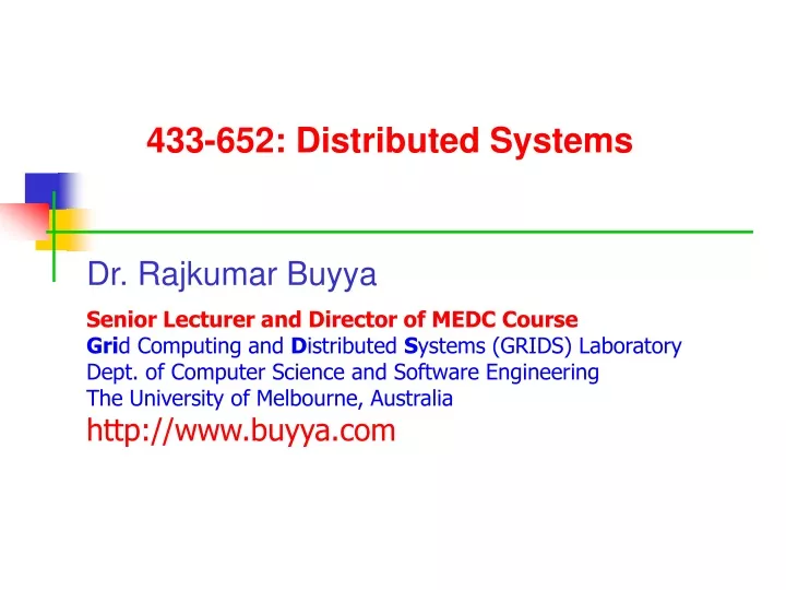 433 652 distributed systems
