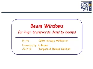 Beam Windows for high transverse density beams