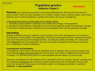 Population genetics Halliburton Chapter 8