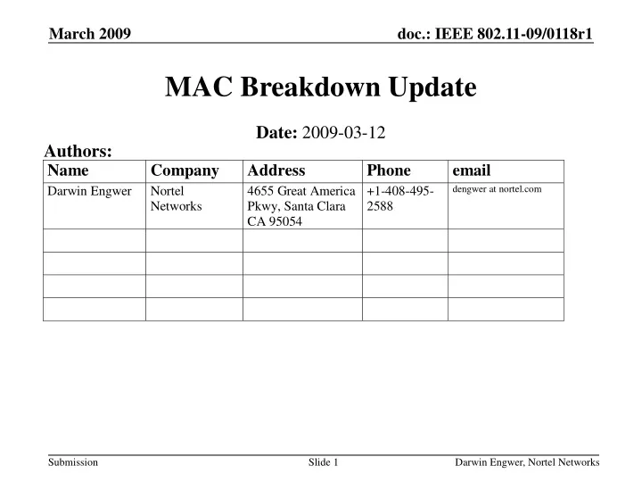 mac breakdown update