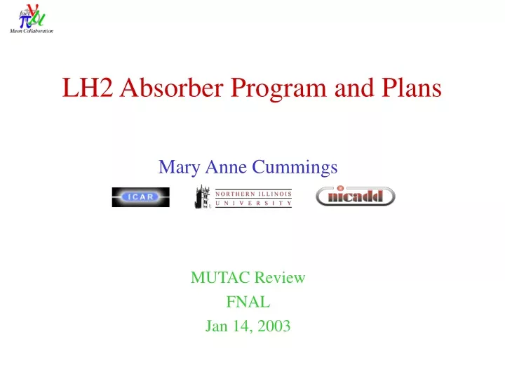 lh2 absorber program and plans