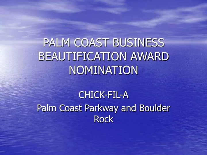 palm coast business beautification award nomination