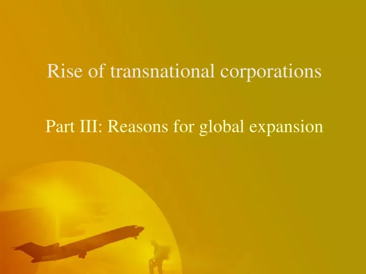rise of transnational corporations