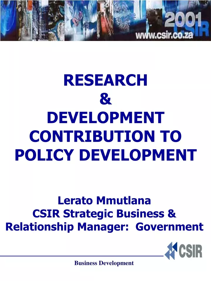 research development contribution to policy