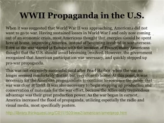 WWII Propaganda in the U.S.