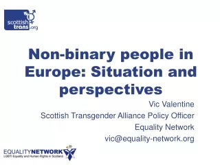 Non-binary people in Europe: Situation and perspectives