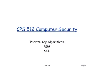 CPS 512 Computer Security