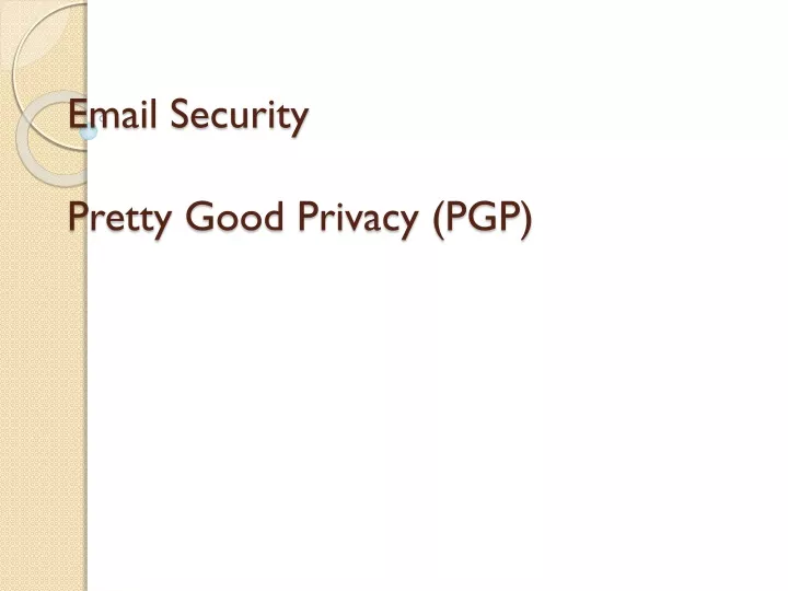 email security pretty good privacy pgp