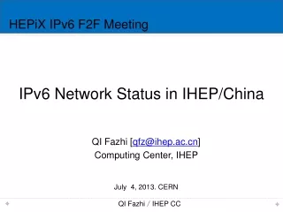 HEPiX IPv6 F2F Meeting