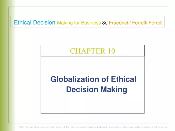 globalization of ethical decision making