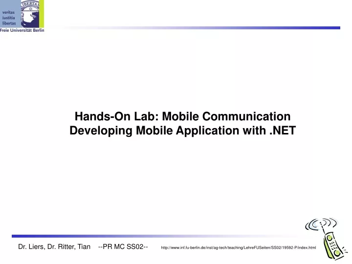 hands on lab mobile communication developing mobile application with net
