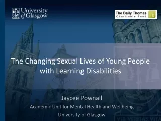 The Changing Sexual Lives of Young People  with Learning Disabilities