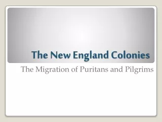 The New England Colonies