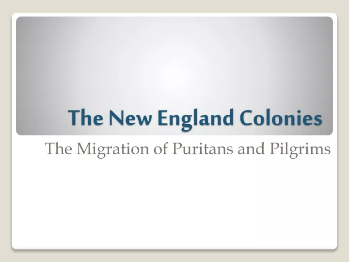 the new england colonies