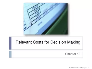 Relevant Costs for Decision Making