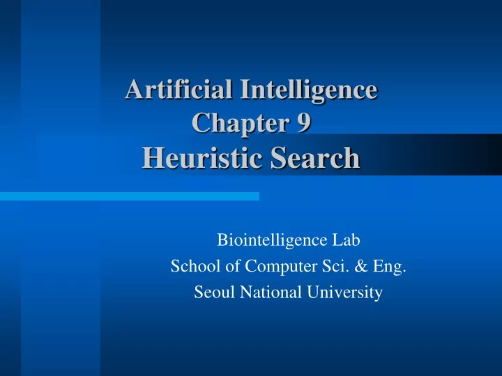 artificial intelligence chapter 9 heuristic search