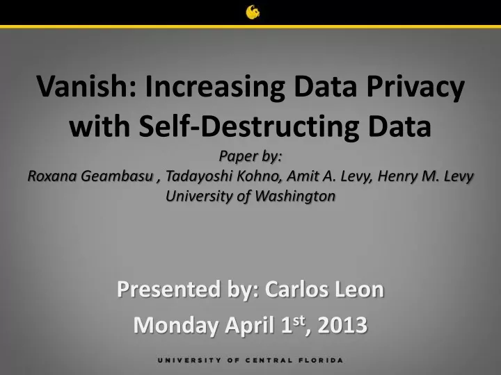 presented by carlos leon monday april 1 st 2013