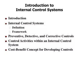 Introduction to  Internal Control Systems