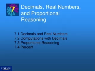Decimals, Real Numbers, and Proportional Reasoning