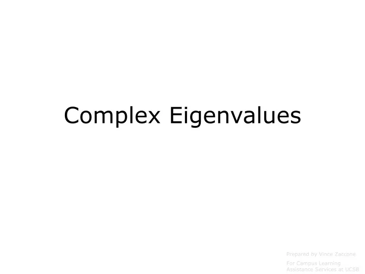 complex eigenvalues