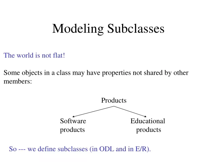 modeling subclasses