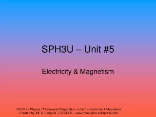 SPH3U – Unit #5