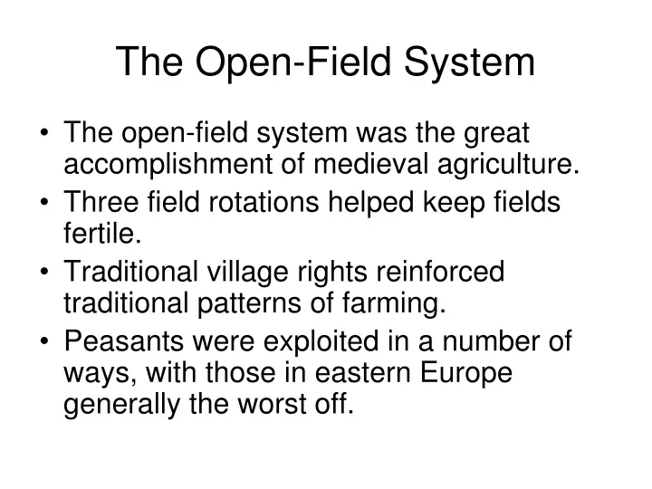 the open field system