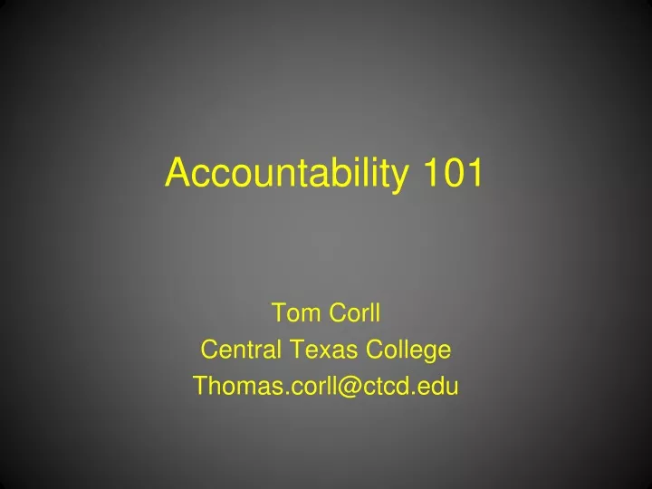 accountability 101