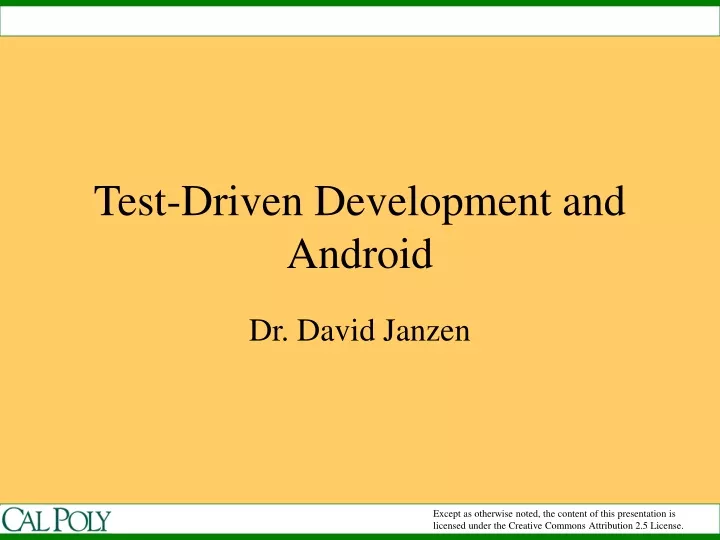 test driven development and android