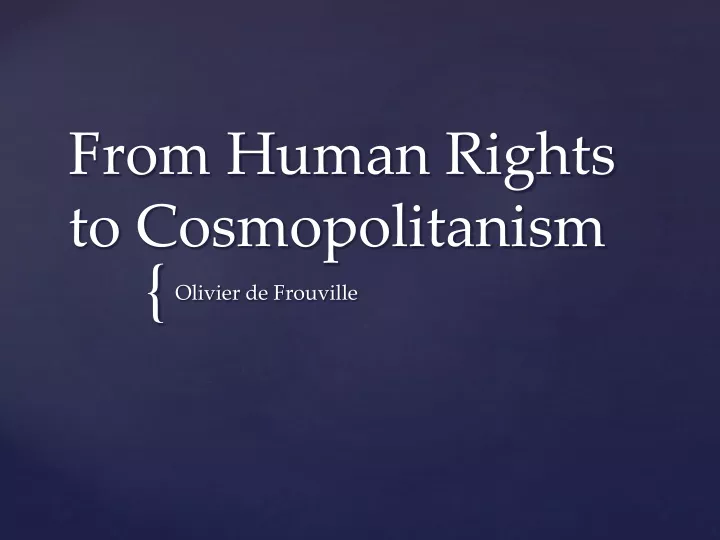 from human rights to cosmopolitanism