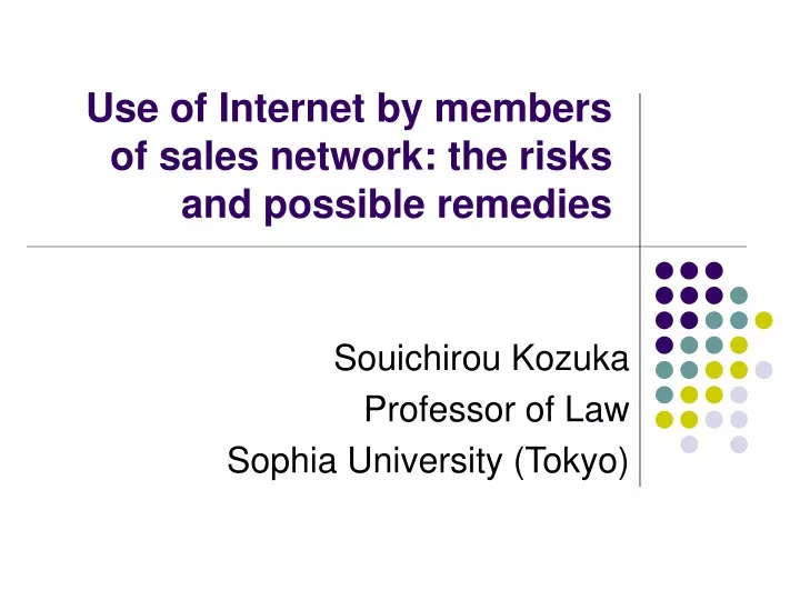 use of internet by members of sales network the risks and possible remedies
