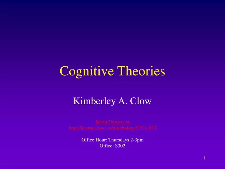 cognitive theories