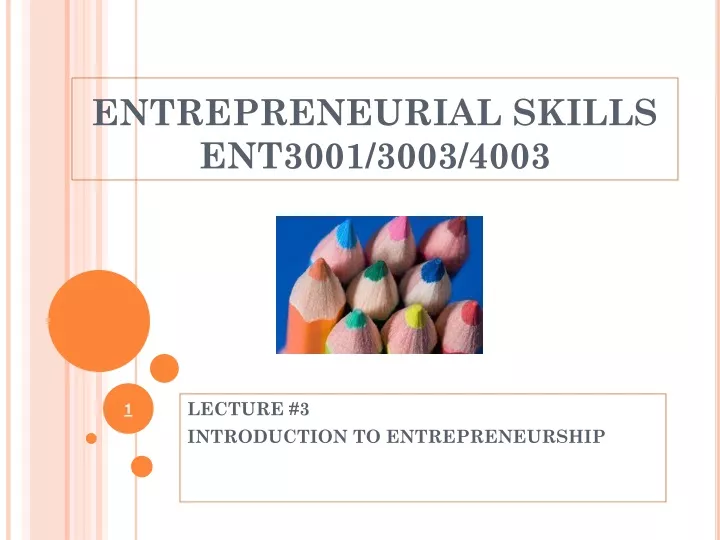 entrepreneurial skills ent3001 3003 4003