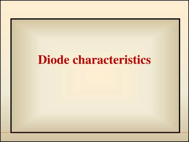 diode characteristics