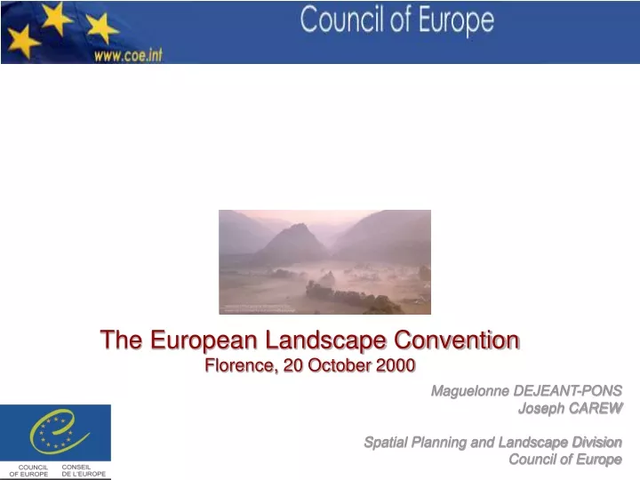 maguelonne dejeant pons joseph carew spatial planning and landscape division council of europe