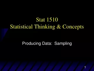 Stat 1510 Statistical Thinking &amp; Concepts